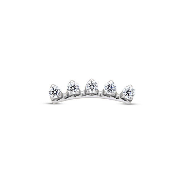 Threadless 5 Stone Curved Crown Attachment