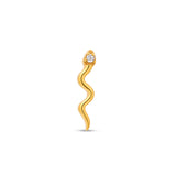 24kt Gold PVD Titanium Threadless Gold Snake with Crystal Eye Attachment