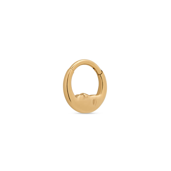 24kt Gold PVD Titanium Moon Face Hinged Ring