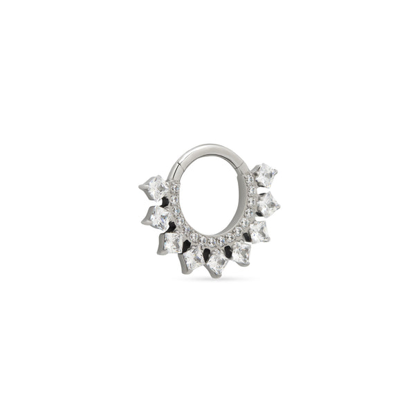 Diamond Cluster Jeweled Hinged Ring