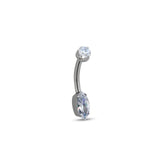 Internally Threaded Navel Bar Marquise Cut