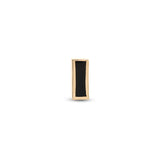 14kt Gold Threadless Jet Black Baguette