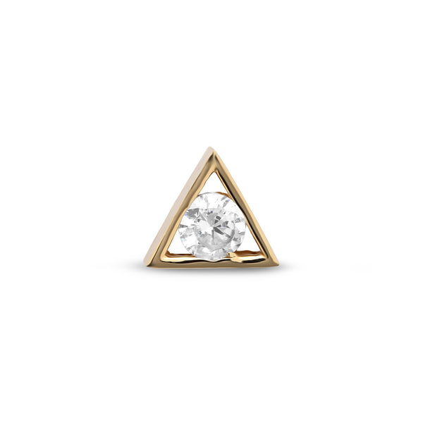 14kt Gold Threadless Jeweled Triangle Attachment