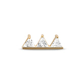 14kt Gold Threadless - Triplet Jeweled Spike