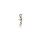 14kt Gold Threadless Curved Jeweled Bar Attachment