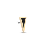 14kt Gold Threadless - Black Spike