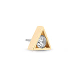 14kt Gold Threadless - Jeweled Triangle