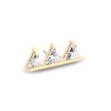 14kt Gold Threadless - Triplet Jeweled Spike