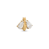 24kt Gold PVD Titanium Threadless Bee With Crystal Wings Attachment