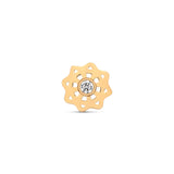 24kt Gold PVD Titanium Threadless Geometric Flower with Crystal Attachment