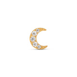 24kt Gold PVD Titanium Threadless Crescent Jewel Moon Attachment