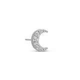 Trident Titanium Threadless Crescent Jewel Moon