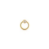 24kt Gold PVD Titanium Threadless Ring With 2.5mm Jewel Attachment