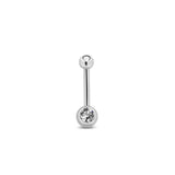 Mini Titanium Internal Navel Bar Double Jeweled Swarovski Crystal