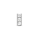 Threadless Princess Cut Jeweled Bar 3 Stone Attachment