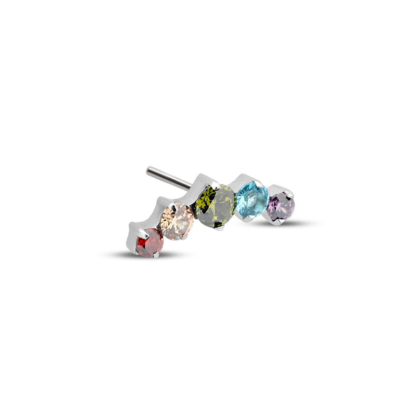 Threadless Rainbow Jeweled 5 Prong Attachment