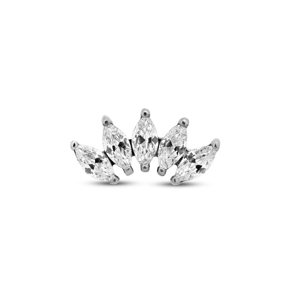 Threadless 5 Prong Set Crown Ovate Jeweled Attachment