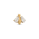 24kt Gold PVD Threadless Bee With Crystal Wings