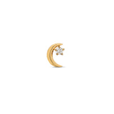 24kt Gold PVD Titanium Threadless Moonstar Attachment w Crystal