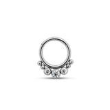 3 Jeweled Cluster Hinged Ring