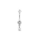 Internal Threaded 1 Drop Jeweled Prong Set Navel