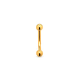 24kt Gold PVD Titanium Internally Threaded Curved Barbell