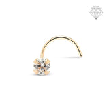 Genuine Diamond Yellow Gold 14kt Nose Stud