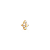 24kt Gold PVD Titanium Internally Threaded Jeweled 4 Stones Attachment