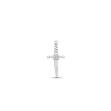 White 14kt Gold Threadless Jewel Sword