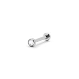 Trident Titanium Jeweled Internally Threaded Labret 3mm Crystal