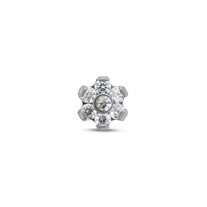 Trident Titanium Internal Threaded Jeweled Flower