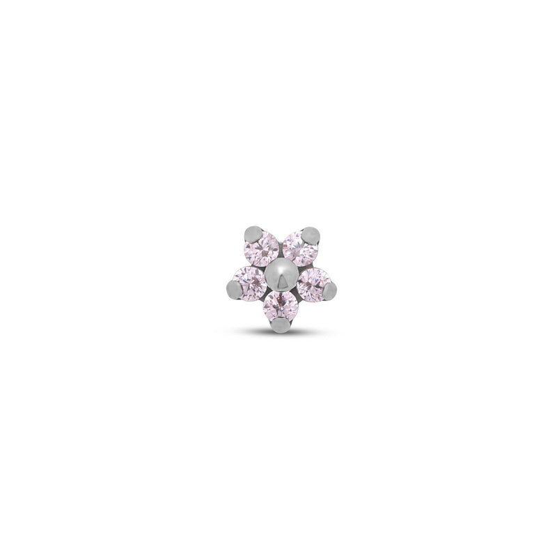 Internally Threaded Small Jeweled Flower Attachment