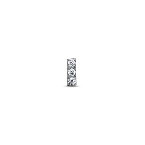 Jeweled 3 Stone Bar Attachment 16G