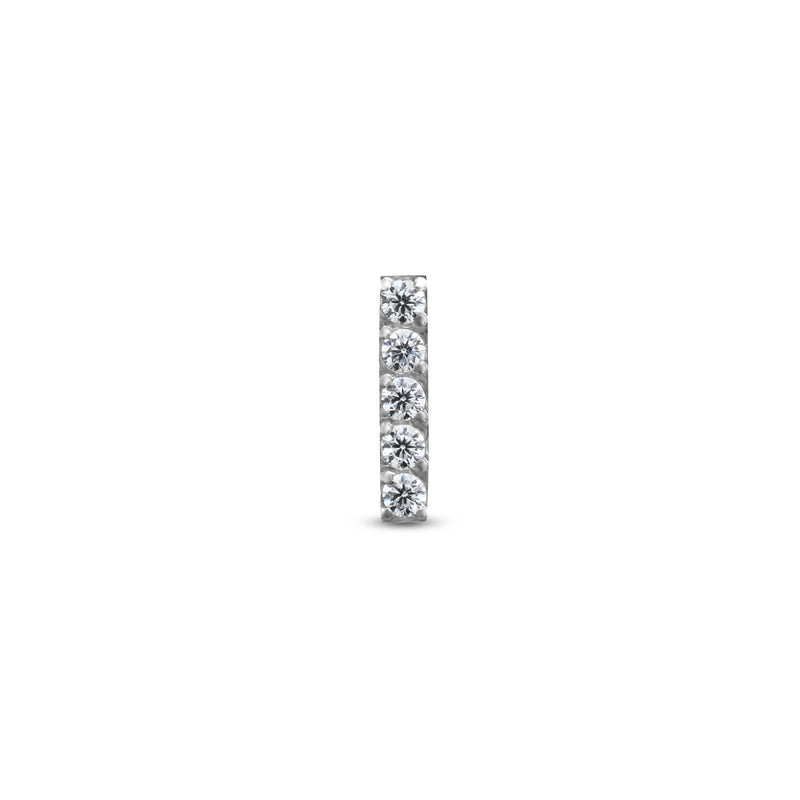 Jeweled Bar Attachment 5 Stones 16G