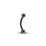 Black PVD Titanium Internally Threaded Curved Barbell