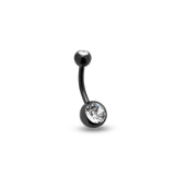 Black PVD Titanium Internally Threaded Jeweled Navel