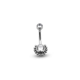 Jeweled Cluster Navel Bar 1.6mm x 10mm