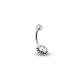 Jeweled Cluster Navel Bar 1.6mm x 10mm