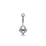 Jeweled Cluster Navel Bar 1.6mm x 10mm