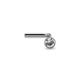 Trident Jeweled L-Shape Nose Stud